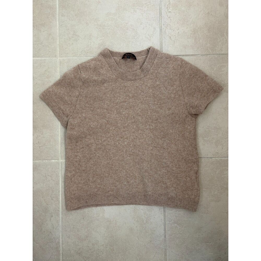 Quince 100% Mongolian Cashmere Tee Sweater Camel Size L